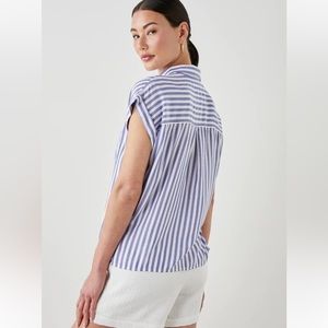 Rails Blue and White Stripe Whitney Shirt- XXL